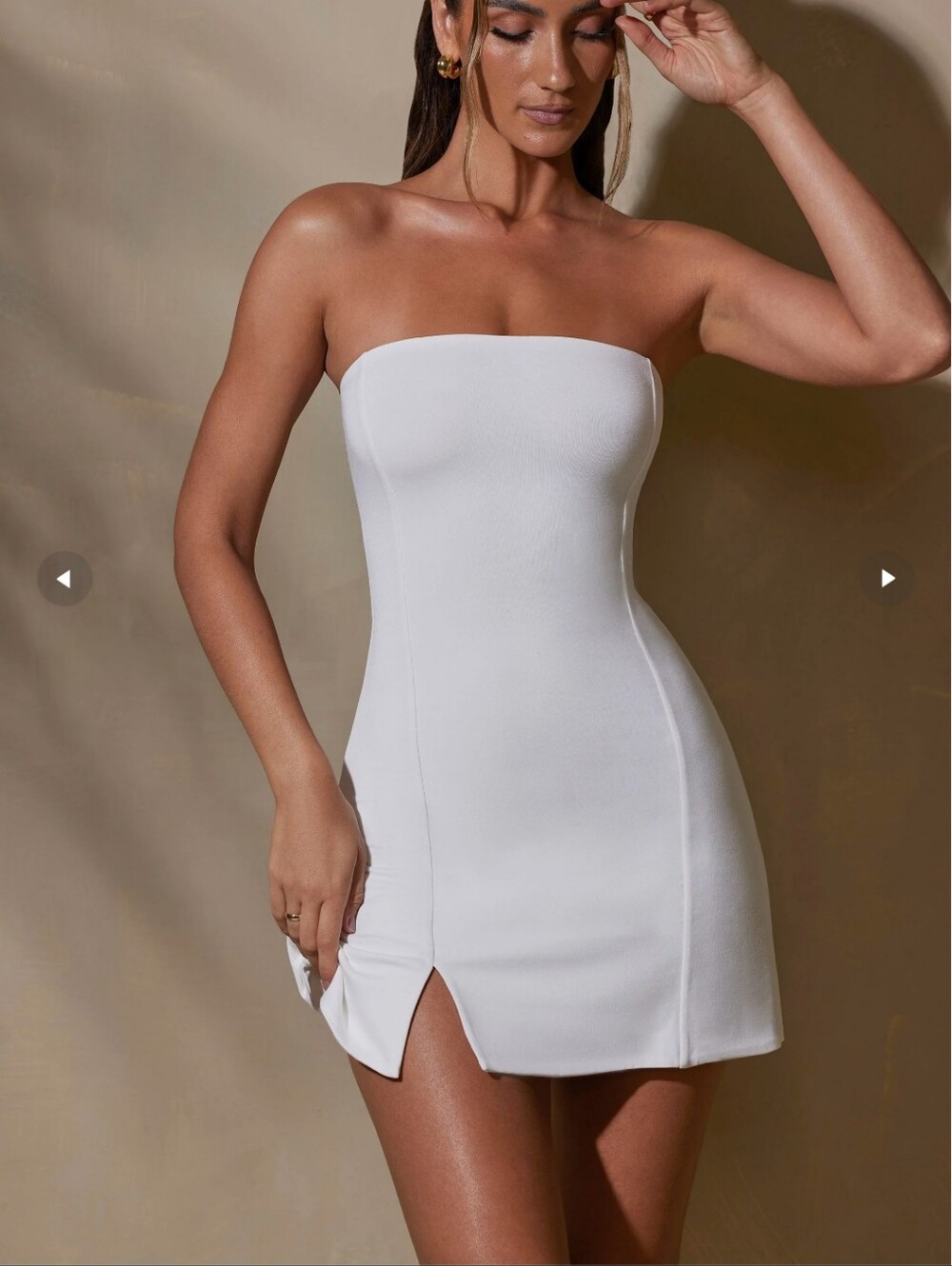 Oh Polly White Strapless Bodycon Mini Dress